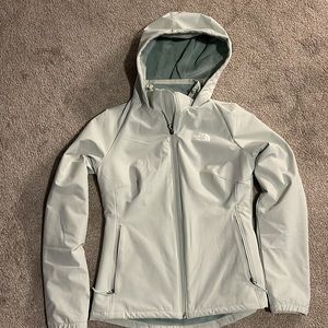 Women’s North Face windwall fleece lined hooded coat size small